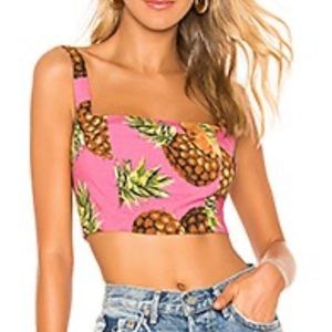 Lucia Crop Top in Pink Pineapple